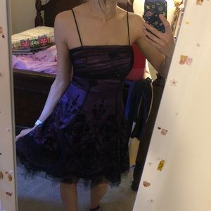 Black purple fun party dress